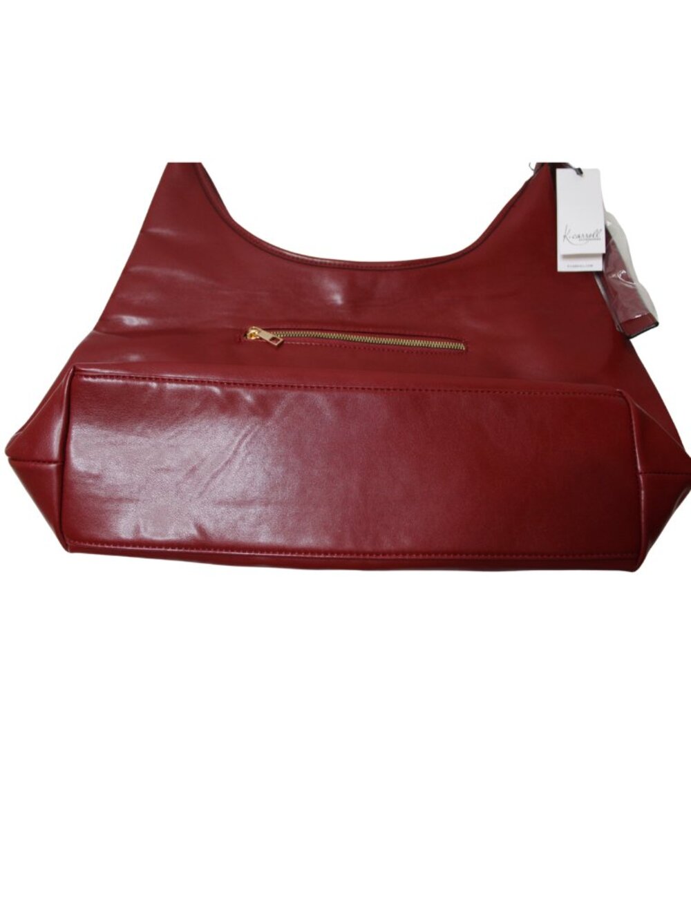K. Carroll red vegan leather Brit hobo bag large adjustable strap - Picture 7 of 7